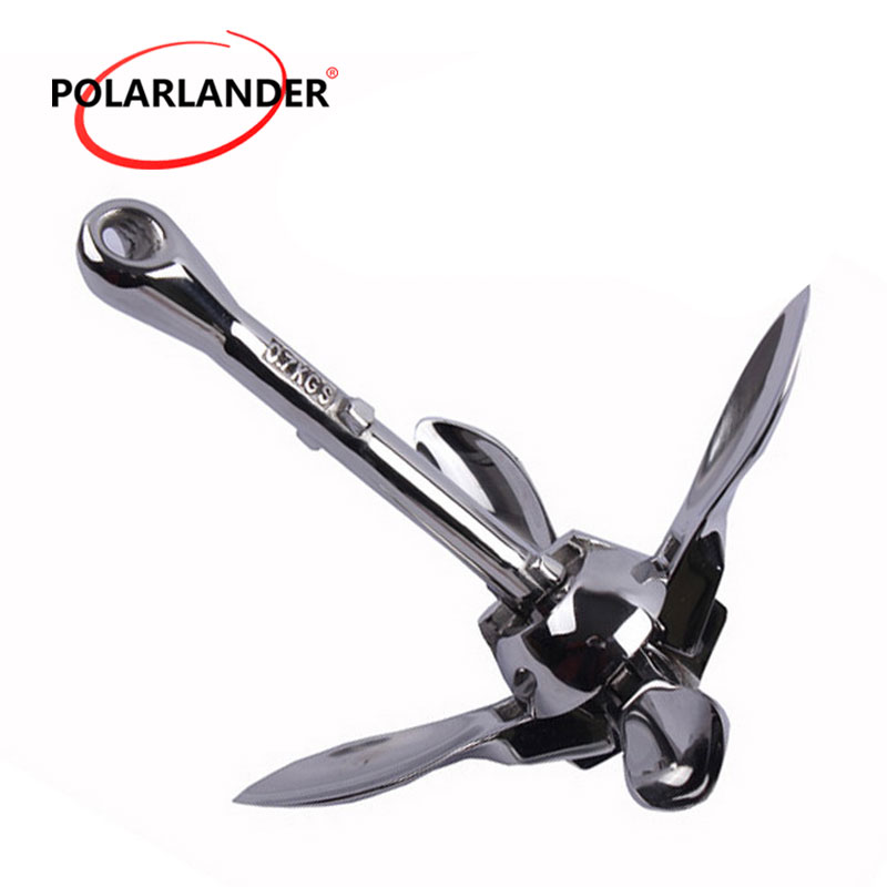 สมอเรือสแตนเลส1ชิ้นแบบพับได้อุ - Fishing Boat Anchor บทวิจารณ์และราคา