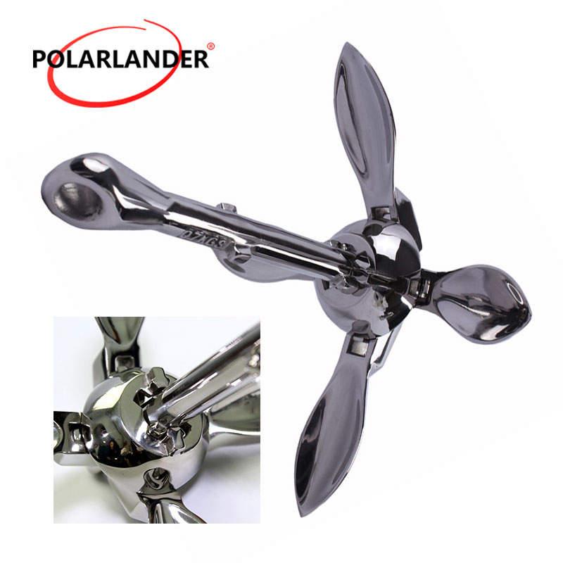 สมอเรือสแตนเลส1ชิ้นแบบพับได้อุ - Fishing Boat Anchor บทวิจารณ์และราคา