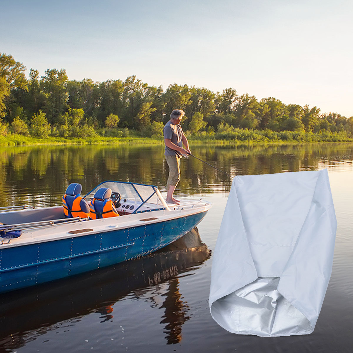 ผ้าคลุมเบาะเรือ ผ้าอ็อกซ์ฟอร์ด - Fishing Boat Cover บทวิจารณ์และราคา