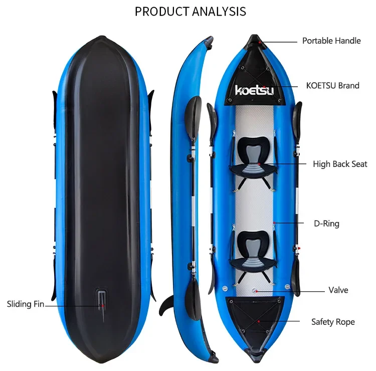 KOETSU 1-2 คน Inflatable PVC K - Fishing Boat Trailer บทวิจารณ์และราคา